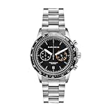Carlheim Men's Watches Aksel 4005 Silver Black Link Tachy