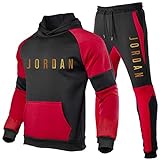 Jordan 23# Männer Trainingsanzug Set Hoodie Top Bottoms Joggen Jogger Gym Sport Trainingsanzug Bottoms 2-teilige Anzüge,Red3,S