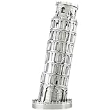 matches21 3D Metallbausatz Metall Steckbausatz Puzzle Schiefer Turm von Pisa Sehenswürdigkeit Bastelset - 6,1x4,8 cm ab 14 Jahre
