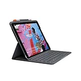 Logitech SLIM FOLIO für iPad der (7. Generation) Tastatur-Case mit Bluetooth (Modell: A2197, A2200, A2198), UK QWERTY-Layout- Grafit