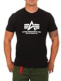Alpha Industries Basic T-Shirt (as3, alpha, l, regular, regular, Schwarz)
