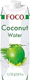 FOCO Kokoswasser, pur, erfrischender Durstlöscher, Sportgetränk, kalorienarm, von Natur aus vegan, 100 % Kokosnusswasser - 1 x 1 l