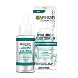 Garnier Hyaluron Serum für das Gesicht, für ein straffes und strahlendes Hautbild, mit Glycerin, beruhigender Aloe Vera und aufpolsternder Hyaluronsäure, für jeden Hauttypen, 30 ml