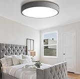 Venustein Lampe - LED Deckenleuchte Luku, 4300K Kaltweiß, Ø40cm, 24Watt Grau Deckenlampe ideal für Zuhause [Energieklasse A+] (40cm)