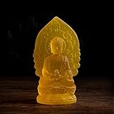 ESOUY Sammlung chinesische Handarbeit Geschnitzte Buddha-Statue Medizin Buddha Figur Statue buddhistische Harz Fengshui Statue