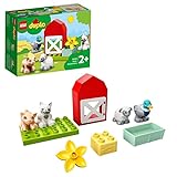 LEGO 10949 DUPLO Tierpflege auf dem Bauernhof Kleinkinder Spielzeug ab 2 Jahren mit Figuren: Ente, Schwein, Schaf und Katze