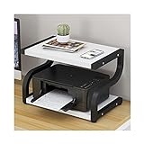 ZQDMYT Stabil Desktop-Drucker-Stand-2-Tier-Druckerregal Fax- / Drucker-Arbeitsbereich-Organisatoren Druckerhalter 19.7'× 12.6' × 14.5' Einfache Montage (Color : Black Frame White Board)