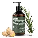 Jean & Len Feuchtigkeit Shampoo Rosemary & Ginger, für trockenes und sprödes Haar, mit Feuchtigkeitskomplex, würzig-frischer Duft von Rosmarin & Ingwer, ohne Parabene und Silikone, 300 ml