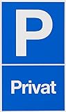Metafranc Hinweisschild 'P-Privat' - 250 x 150 mm / Beschilderung / Infoschild / Verbotsschild / Halteverbot / Parkverbot / Grundstückskennzeichnung / Gewerbekennzeichnung / 500180