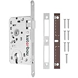 KOTARBAU® Einsteckschloss 72/55mm DIN Links Profilzylinder Türschloss Innentür mit Gegenplatte Verzinkt Stahl Rostfrei Einsteckschloss Gartentor Türschloss Haustür Torschloss Silb