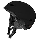 Vihir BMX Helm Wakeboard Helm Skaterhelm Fahrradhelm Herren Damen Jungs & Kinderhelm Wassersport Helm mit Ohrenschützer ABS+Eva, Schwarz/L 59-63CM