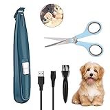 Welltop Haarschneidemaschine Haustiere mit LED-Licht, Professionelle Tierhaarschneider für Hunde und Katze, USB-Aufladung, Elektrische Haarschneidemaschine für Haare um Gesicht, Augen, Ohren, Pfoten