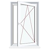 Fenstermaxx24 Premium Kunststofffenster weiß Dreh Kipp 2-fach Verglasung 70mm Bautiefe, Anschlag:DIN Rechts, BxH:600x800 (60x80 cm), Glas:2-Fach