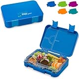schmatzfatz junior Kinder Lunchbox, Bento Box mit variablen Fächern (Blau)