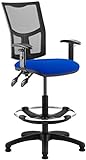 Eclipse kc0270 II Hebel halbhoher Stuhl mit Mesh-Rücken, Höhe verstellbare Arme/Hi Rise Draughtsman Bürostuhl Kit – Blau