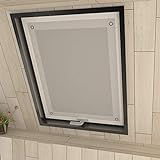 Eurohome Thermo Dachfenster Rollo ohne Bohren Sonnenschutz Verdunkelungsrollo mit Saugnäpfen für Velux Fenster Weiß 96 x 115 cm
