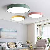 Moderne LED-Deckenleuchte Bunte Dekoration Fernbedienung Runde dimmbare Deckenleuchte für Wohnzimmer Schlafzimmer Beleuchtungskörper, Schwarz, 30cm, warmes Weiß
