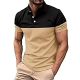 Poloshirt Herren T Shirts Männer Kurzarm Baumwolle Hemd Klassisch Plaid Polos Kontrastfarbe Ausschnitt T-Shirt Sommer Weisse Poloshirts Poloshirt Herren Grü