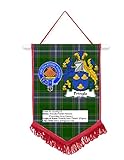 Pringle Scottish Clan Scotland Car / Wand-Wimpelkette mit rotem Rand, tolles Souvenir