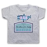 Death To Videodrome Oza The Blue Cat Lodge Marina Crime TV Kinder T-Shirt, Grau, 5-6 Jahren