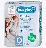 babylove Windeln Premium Gr. XS, Newborn Baby bis 3 kg, 24 Stück