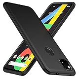 TesRank Google Pixel 4a Hülle, Matte Oberfläche Soft Hüllen [Ultra Dünn] [Kratzfest] TPU Schutzhülle Case Weiche Handyhülle für Google Pixel 4a-Schw