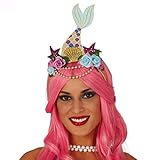 NET TOYS Schöner Meerjungfrau Haarreifen mit Blumen - Entzückendes Damen-Kostüm-Zubehör Maritimer Haarschmuck Wasser-Nixe - Bestens geeignet für Karneval & Sommerfest