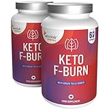 Keto F-Burn mit Grüner Tee und Ingwer-Extrakt - Ideal bei Keto-Diät, für Männer und Frauen - Natürliche Zutaten - 120 (2x60) Vegane Kapseln von Sensilab