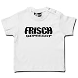 Frisch gepresst - Baby T-Shirt Farbe weiß - schwarz, Größe 80
