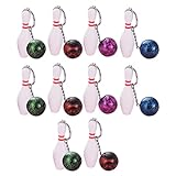 Mini Bowling Pin Keychain Schlüsselanhänger: 10 Stücke Keychain Charms für Team Giveaways Sports Souvenir Favors Geschenke für Athleten ( Zufällige Farbe )