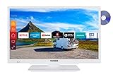 Telefunken XF22G501VD-W 55 cm (22 Zoll) Fernseher (Full HD, Triple Tuner, Smart TV, Prime Video, DVD-Player integriert, 12 V, Works with Alexa)