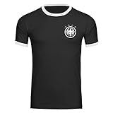 VIMAVERTRIEB Herren T-Shirt Deutschland Adler Retro Trikot schwarz/weiß - Männer Fanshirt Fanartikel Fanshop Fußball EM WM Germany, Größe:XL,Farbe:schwarz/weiß