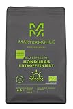 Martermühle Honduras Bio Espressobohnen entkoffeiniert 1kg mittelkräftig I Arabica I Aromen: Brauner Zucker, Haselnuss, Vanille I Ganze Bio Espresso-Bohnen schonend geröstet, säurearm
