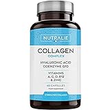 Kollagen + Hyaluronsäure + Coenzym Q10 + Vitamine A, C, D und B12 + Zink | Für die Gelenke und für die Haut | Kollagen Hydrolysat in 60 Kapseln | Nutralie