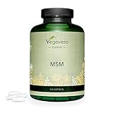 MSM Kapseln Vegavero ® | 2000 mg Tagesdosis | 365 Kapseln | Alternative zu MSM Pulver | Hochdosiert, Laborgeprüft & Ohne Zusatzstoffe | Hergestellt in Deutschland | Vegan