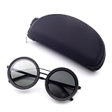 Polarisierte Angel-Sonnenbrille, ND2-400, verstellbar, dimmbar, Vintage-Punk-Sonnenbrille, Angelgläser, hart, mit rundem Etui, Schw