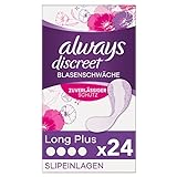 Always Discreet Inkontinenz-Slipeinlagen Long Plus (24 Binden) für Damen, absorbieren Gerüche und Nässe, verhindern Auslaufen