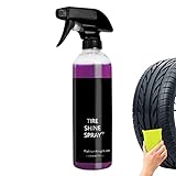 Nain Reifenglanzspray,Langlebige und benutzerfreundliche Reifenpflege Langanhaltender UV-Schutz - Motorrad-Radreiniger Sicher für Autos, Lastwagen, SUVs, Wohnmobile und mehr