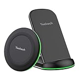 Yootech Wireless Charger, 2-Pack Max.10W Qi Ladestation induktives Ladegerät kabellos Pad Stand kompatibel mit iPhone 11/11 Pro/11 Pro Max/XS Max/XR, Samsung Galaxy S20/Note10/S10/S9/S8/S7 usw. AirPod