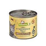 GranataPet Symphonie No. 1 Rind & Geflügel, Katzenfutter ohne Getreide & Zuckerzusätze, Filet in natürlichem Gelee, delikates Nassfutter für Katzen, 6 x 200 g