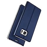 Verco Handyhülle für Galaxy S7 Edge, Premium Handy Flip Cover für Samsung Galaxy S7 Edge Hülle [integr. Magnet] Book Case PU Leder Tasche, Blau