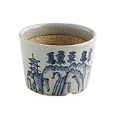 Wazakura Banko Serie Bonsai-Topf, Keramik, 9 cm, Blau / Weiß