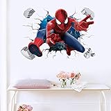 3D-Wandtattoo, Motiv: Drachenzähmen mit WalTok Drachenzähmen, Wandaufkleber, Dekoration, Wandaufkleber für Wohnzimmer, Schlafzimmer, Mädchen, Jungen, Erwachsene, DIY-Wandkunst (Spiderman LS62)