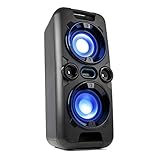 Blaupunkt Party-Lautsprecher PS 1000, Lautsprecher mit Bluetooth, Musikanlage mit integriertem Akku, AUX-IN, UKW-PLL-Radio, 60W RMS, USB, inkl. Mikrofon, als Karaoke-Anlage nutzbar schwarz