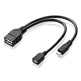 adaptare 40228 USB-OTG Adapter-Kabel Micro-USB 2.0-Stecker USB-Buchse Typ A + Strom-Anschluss für Externe Festplatte und andere Geräte