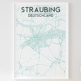 Mapdify Straubing Stadtposter, dein Lieblingsort als Wandposter, Karte deiner Stadt, City Poster
