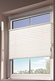 mydeco® 40x100 cm [BxH] in weiß - Plissee Jalousie ohne bohren, Rollo für innen incl. Klemmträger (Klemmfix) - Sonnenschutz, Sichtschutz für Fenster
