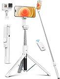 ANXRE Selfie Stick Handy Stativ Mit FernauslöSer [VerstäRkter Ständer＆Extra Long],Tragbar 125cm Stativ Handyhalterung Tisch für Smartphone,Selfie Stick Stativ Kompatibel mit iPhone Samsung