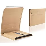 WPTrading - 250 Stück Wellpappe Buchverpackung DIN A5 217 x 155 x 50 mm (MW352E) selbstklebend in Braun - Buch Wickelverpackung aus Karton für Büchersendung - Bücher Warensendung Versandkarton