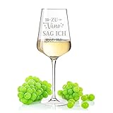 Leonardo Puccini Weinglas mit Gravur - Zu Vino sag ich nie no 2.0 - Geschenk für Hobby-Sommelier & Weinliebhaber - Weingläser für Rotwein & Weißwein als Geburtstagsgeschenk - Farbe: Puccini